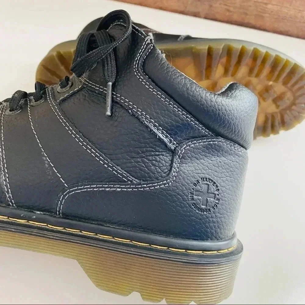 Vintage Dr Martens Harrisland Black Leather Work Boots